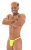 4-Way Adjustable Bikini-Tanga-Micro in Semi Sheer ThinSKINZ Chartreuse, Front View; 4-Way Adjustable Bikini-Tanga-Micro in Semi Sheer ThinSKINZ Chartreuse, Re
