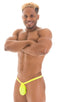 4-Way Adjustable Bikini-Tanga-Micro in Semi Sheer ThinSKINZ Chartreuse, Front View; 4-Way Adjustable Bikini-Tanga-Micro in Semi Sheer ThinSKINZ Chartreuse, Re