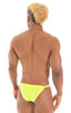 4-Way Adjustable Bikini-Tanga-Micro in Semi Sheer ThinSKINZ Chartreuse, Front View; 4-Way Adjustable Bikini-Tanga-Micro in Semi Sheer ThinSKINZ Chartreuse, Re