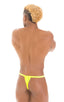 4-Way Adjustable Bikini-Tanga-Micro in Semi Sheer ThinSKINZ Chartreuse, Front View; 4-Way Adjustable Bikini-Tanga-Micro in Semi Sheer ThinSKINZ Chartreuse, Re