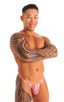 Mens Micro Pouch Swimsuit Thong in Cleardor Salmon Venom 1; Mens Micro Pouch Swimsuit Thong in Cleardor Salmon Venom 2; Mens Micro Pouch Swimsuit Thong in Clear