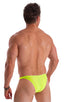 mens seamless skimpy bikini swimsuit half back skinz swimwear inSemi Sheer Super ThinSkinz Lemon-Lime; Mens Seamless Skimpy Bikini Swimsuit in Semi Sheer Super
