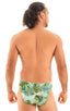 mens micro pouch bikini swimsuit brief skinz speedo swimwear in Palm print; Smooth Front Bikini in Green Palm print