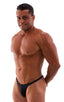 mens sexy bikini swimsuit with fitted pouch and fitted puckered butt in black; Fitted Pouch - Puckered Back - in Black 2; Fitted Pouch - Puckered Back - in Blac
