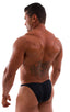 mens sexy bikini swimsuit with fitted pouch and fitted puckered butt in black; Fitted Pouch - Puckered Back - in Black 2; Fitted Pouch - Puckered Back - in Blac