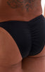 mens sexy bikini swimsuit with fitted pouch and fitted puckered butt in black; Fitted Pouch - Puckered Back - in Black 2; Fitted Pouch - Puckered Back - in Blac