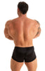 Posing NPC-IFBB Physique Low Cut Short in Black tricot-nylon-lycra 1; Posing NPC-IFBB Physique Low Cut Short in Black tricot-nylon-lycra 2; Posing NPC-IFBB Phys