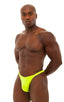 Bodybuilder Posing Suit - Narrow Back in Neon Chartreuse, Front View; Bodybuilder Posing Suit - Narrow Back in Neon Chartreuse, Rear View; Bodybuilder Posing Su
