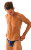Super Low Brazilian Bikini in Blue Lightning - PEP Lining, Front View; Super Low Brazilian Bikini in Blue Lightning - PEP Lining, Rear View; Super Low Brazilian