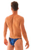 Super Low Brazilian Bikini in Blue Lightning - PEP Lining, Front View; Super Low Brazilian Bikini in Blue Lightning - PEP Lining, Rear View; Super Low Brazilian