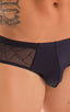 Pouch Brief Swimsuit in Black with Semi Sheer Spiderweb Mesh 3; Pouch Brief Swimsuit in Black with Semi Sheer Spiderweb Mesh 4; Pouch Brief Swimsuit in Black wi