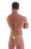 mens smooth pouch string side t back thong sexy swimsuit bikini in ThinSKINZ Neon Lime; Smooth Pouch Skinny Sides Swim Thong in ThinSKINZ Neon Lime, Rear View;