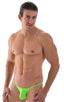Stuffit Pouch Half Back Tanning Swimsuit in Semi Sheer ThinSKINZ Neon Lime 1; Stuffit Pouch Half Back Tanning Swimsuit in Semi Sheer ThinSKINZ Neon Lime, Rear V