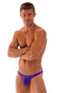 mens sexy bikini fitted pouch scrunchie rear in imperial purple; Fitted Pouch Puckered Back Bikini in Imperial Purple 2; Posing Suit - Fitted Pouch - Puckered B