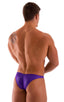 mens sexy bikini fitted pouch scrunchie rear in imperial purple; Fitted Pouch Puckered Back Bikini in Imperial Purple 2; Posing Suit - Fitted Pouch - Puckered B