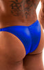 Fitted Pouch Puckered Back Bikini in Wet Look Royal Blue, Front View; Fitted Pouch Puckered Back Bikini in Wet Look Royal Blue, Rear View; Fitted Pouch Puckered