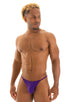 mens smooth pouch string side t back thong sexy swimsuit bikini in Royal Purple; Smooth Pouch Skinny Sides Swim Thong in Royal Purple 2; Smooth Pouch Skinny Sid