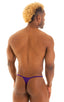 mens smooth pouch string side t back thong sexy swimsuit bikini in Royal Purple; Smooth Pouch Skinny Sides Swim Thong in Royal Purple 2; Smooth Pouch Skinny Sid