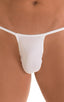Roman G String Swim Thong in White PowerNet, Front View; Roman G String Swim Thong in White PowerNet, Rear View; Roman G String Swim Thong in White PowerNet, Fr