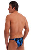 mens sexy half back rio bikini swimsuit skinz swimwear in Laser Blue Lightning; Rio Tanning Bikini Swimsuit in Lazer Blue Lightning, Rear View; Rio Tanning Biki