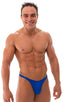 mens sexy bikini swimsuit with fitted pouch and fitted puckered butt in imperial blue; Fitted Pouch - Puckered Back - in Imperial Blue 2; Fitted Pouch - Puckere
