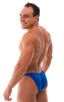 mens sexy bikini swimsuit with fitted pouch and fitted puckered butt in imperial blue; Fitted Pouch - Puckered Back - in Imperial Blue 2; Fitted Pouch - Puckere