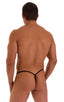 mens best seller black g string thong swimsuit skinz swimwear; Y Back G String Swim Thong in Black, Rear View; Y Back G String Swim Thong in Black tricot-nylon-