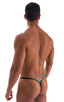 mens sexy g string swimsuit micro thong skinz swimwear in Deep Jade, Front View; Roman G String Swim Thong in Deep Jade, Rear View; Roman G String Swim Thong in