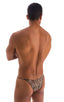 mens sheer cheeta micro pouch swimsuit half back bikini skinz swimwear; Stuffit Pouch Half Back Tanning Swimsuit in Super ThinSKINZ Cheeta 2, Front View; Stuffi