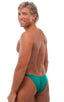 mens most popular micro bikini swimsuit with tiny puckered butt in Deep Jade; Micro Pouch - Puckered Back - Rio Bikini in Deep Jade, Rear View; Special Order No