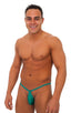 Teardrop G String Swim Suit in Deep Jade, Front View; Teardrop G String Swim Suit in Deep Jade, Rear View; Special Order Notice; Teardrop G String Swim Suit in