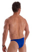 mens seamless skimpy bikini swimsuit half back skinz swimwear in Imperial Blue; Bodybuilder Posing Suit - Narrow Back in Blazing Orange 2; Bodybuilder Posing Su