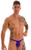 most popular mens swimwear classic t back thong swimsuit in Royal Purple; Mens Thong Swimsuit - Bravura Pouch in Royal Purple 2; Mens Thong Swimsuit - Bravura P