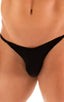 Super Low Brazilian Bikini in Super ThinSKINZ Black, Front View; Super Low Brazilian Bikini in Super ThinSKINZ Black, Rear View; Super Low Brazilian Bikini in S