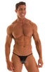 mens micro bikini swimsuit with tiny puckered butt in sheer Black Peep Show; Micro Pouch - Puckered RIO Back in Black Peep Show, Rear View; Micro Pouch - Pucker