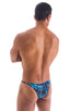 mens super low brazilian bikini in sheer dark water skinz man swimsuit; Super Low Brazilian Bikini in Semi Sheer ThinSkinz Dark Water, Rear View; Super Low Braz