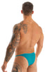 mens super low tiny bikini swimsuit by skinz swimwear in Sea Mist Powernet; Super Low Brazilian Bikini in Sea Mist Powernet 2; Super Low Brazilian Bikini in Sea