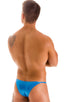 Super Low Brazilian Bikini in Ice Karma Electric Blue, Front View; Super Low Brazilian Bikini in Ice Karma Electric Blue, Rear View; Super Low Brazilian Bikini