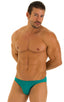 mens imternational male bikini swimsuit brief skinz speedo swimwear in Deep Jade; Bikini-Brief Swimsuit in Deep Jade, Front View; Bikini-Brief Swimsuit in Deep