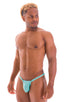 4-Way Adjustable Bikini-Tanga-Micro in Aquamarine, Front View; 4-Way Adjustable Bikini-Tanga-Micro in Aquamarine, Rear View; 4-Way Adjustable Bikini-Tanga-Micro