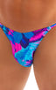 mens super low tiny bikini swimsuit by skinz swimwear in Tahitian Aqua Magenta; Super Low Brazilian Bikini in Tahitian Aqua Magenta 2; Super Low Brazilian Bikin