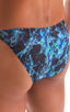 mens micro pouch bikini swimsuit brief in sheer dark water; Stuffit Pouch Bikini Swimsuit in Super ThinSKINZ Dark Water, Rear View; Stuffit Pouch Bikini Swimsui