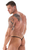 Teardrop G String Swim Suit in Black, Front View; Teardrop G String Swim Suit in Black, Rear View; Special Order Notice; Teardrop G String Swim Suit in Black Fa