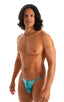 mens smooth pouch string side t back thong sexy swimsuit bikini in sheer Cascade; Smooth Pouch Skinny Sides Swim Thong in Super ThinSKINZ Cascade 2; Smooth Pouc