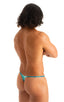mens smooth pouch string side t back thong sexy swimsuit bikini in sheer Cascade; Smooth Pouch Skinny Sides Swim Thong in Super ThinSKINZ Cascade 2; Smooth Pouc
