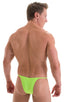 Sunseeker2 Tanning Swimsuit in ThinSKINZ Neon Lime, Front View; Sunseeker2 Tanning Swimsuit in ThinSKINZ Neon Lime, Rear View; Sunseeker2 Tanning Swimsuit in Th