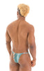 Sunseeker2 Tanning Swimsuit in Super ThinSKINZ Aqua Snakeskin, Front View; Sunseeker2 Tanning Swimsuit in Super ThinSKINZ Aqua Snakeskin, Rear View; Sunseeker2