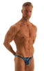 mens micro pouch bikini swimsuit brief skinz speedo swimwear in sheer Deep Water; Smooth Front Bikini in Super ThinSKINZ Deep Water, Rear View; Smooth Front Bik