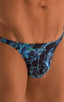 mens micro pouch bikini swimsuit brief skinz speedo swimwear in sheer Deep Water; Smooth Front Bikini in Super ThinSKINZ Deep Water, Rear View; Smooth Front Bik