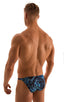 mens micro pouch bikini swimsuit brief skinz speedo swimwear in sheer Deep Water; Smooth Front Bikini in Super ThinSKINZ Deep Water, Rear View; Smooth Front Bik
